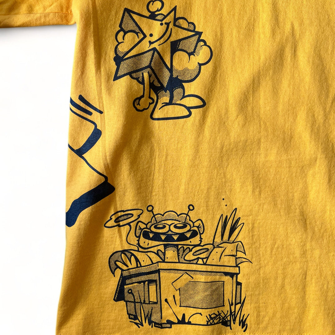 D.A.D.E. x CHEAK  Yellow Wrap Around Tee